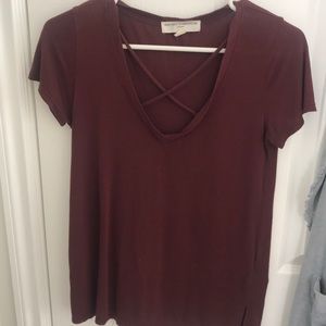 Urban Outfitters basic burgundy t-shirt